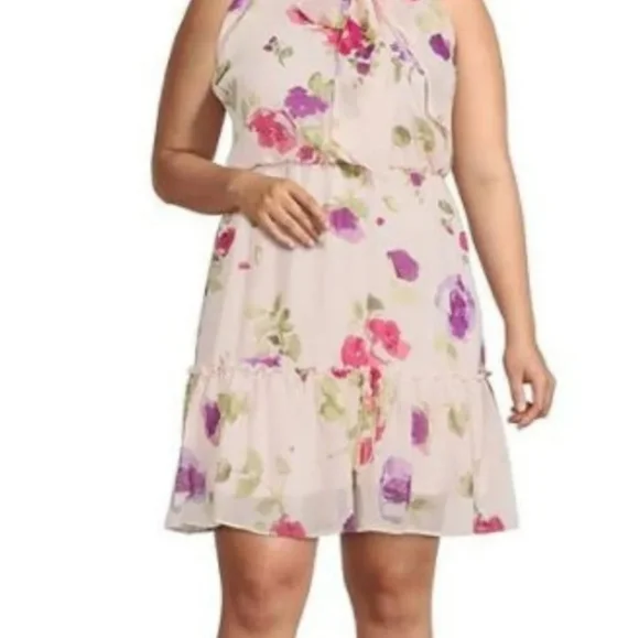 Ralph Lauren Floral Pink Halter Top Mini Dress Sizes 10 And 12 NWT - Picture 4 of 17